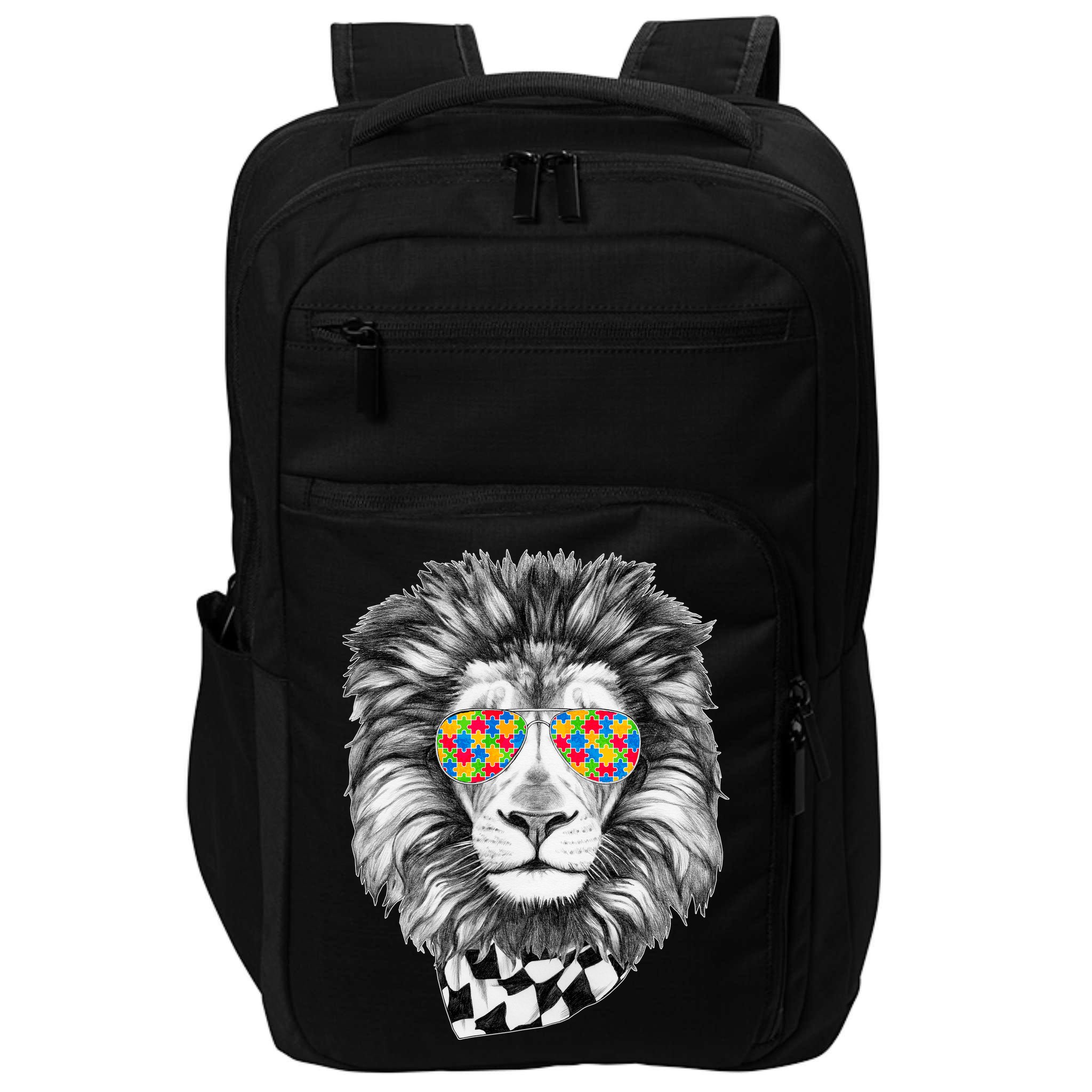 Autism Awareness Puzzle Sunglasses Lion Impact Tech Backpack