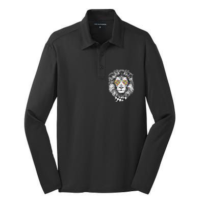 Autism Awareness Puzzle Sunglasses Lion Silk Touch Performance Long Sleeve Polo