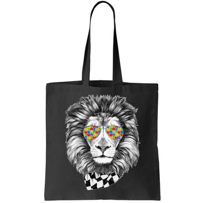 Autism Awareness Puzzle Sunglasses Lion Bag