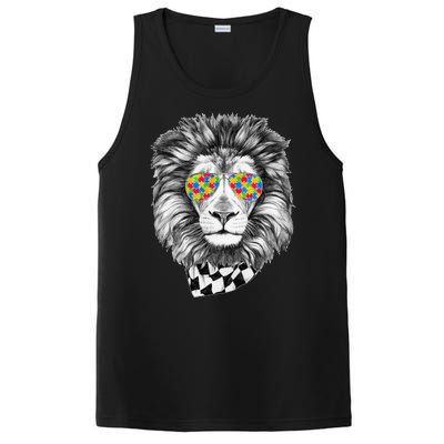 Autism Awareness Puzzle Sunglasses Lion PosiCharge Competitor Tank