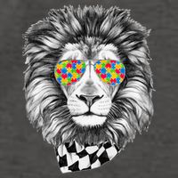 Autism Awareness Puzzle Sunglasses Lion Vector Backpack