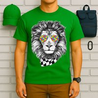 Autism Awareness Puzzle Sunglasses Lion T-Shirt