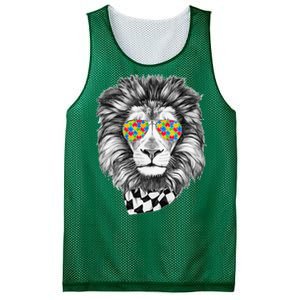 Autism Awareness Puzzle Sunglasses Lion Mesh Reversible Basketball Jersey Tank