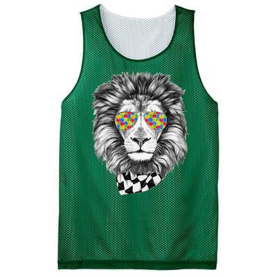 Autism Awareness Puzzle Sunglasses Lion Mesh Reversible Basketball Jersey Tank