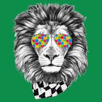 Autism Awareness Puzzle Sunglasses Lion Full Zip Hoodie