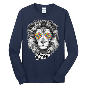 Autism Awareness Puzzle Sunglasses Lion Tall Long Sleeve T-Shirt