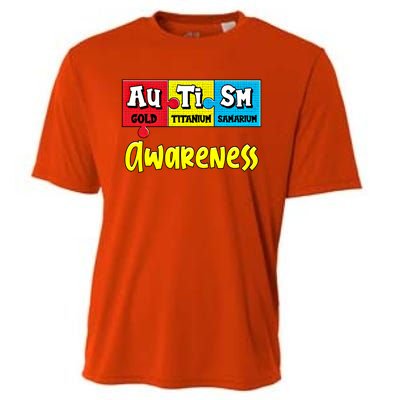 Autism Awareness Puzzle Chemical Elet Periodic Table Gift Cooling Performance Crew T-Shirt