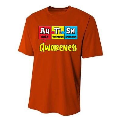 Autism Awareness Puzzle Chemical Elet Periodic Table Gift Performance Sprint T-Shirt