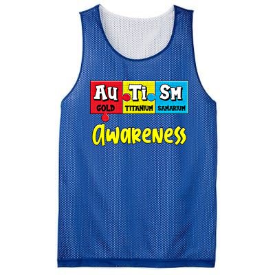 Autism Awareness Puzzle Chemical Elet Periodic Table Gift Mesh Reversible Basketball Jersey Tank