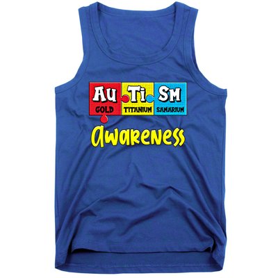 Autism Awareness Puzzle Chemical Elet Periodic Table Gift Tank Top