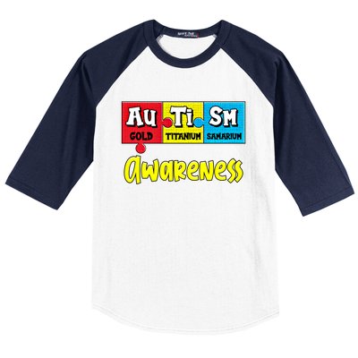 Autism Awareness Puzzle Chemical Elet Periodic Table Gift Baseball Sleeve Shirt