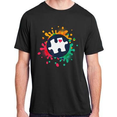 Autism Awareness Puzzle Piece Love Autistic Support Adult ChromaSoft Performance T-Shirt