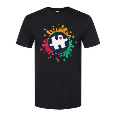 Autism Awareness Puzzle Piece Love Autistic Support Softstyle® CVC T-Shirt