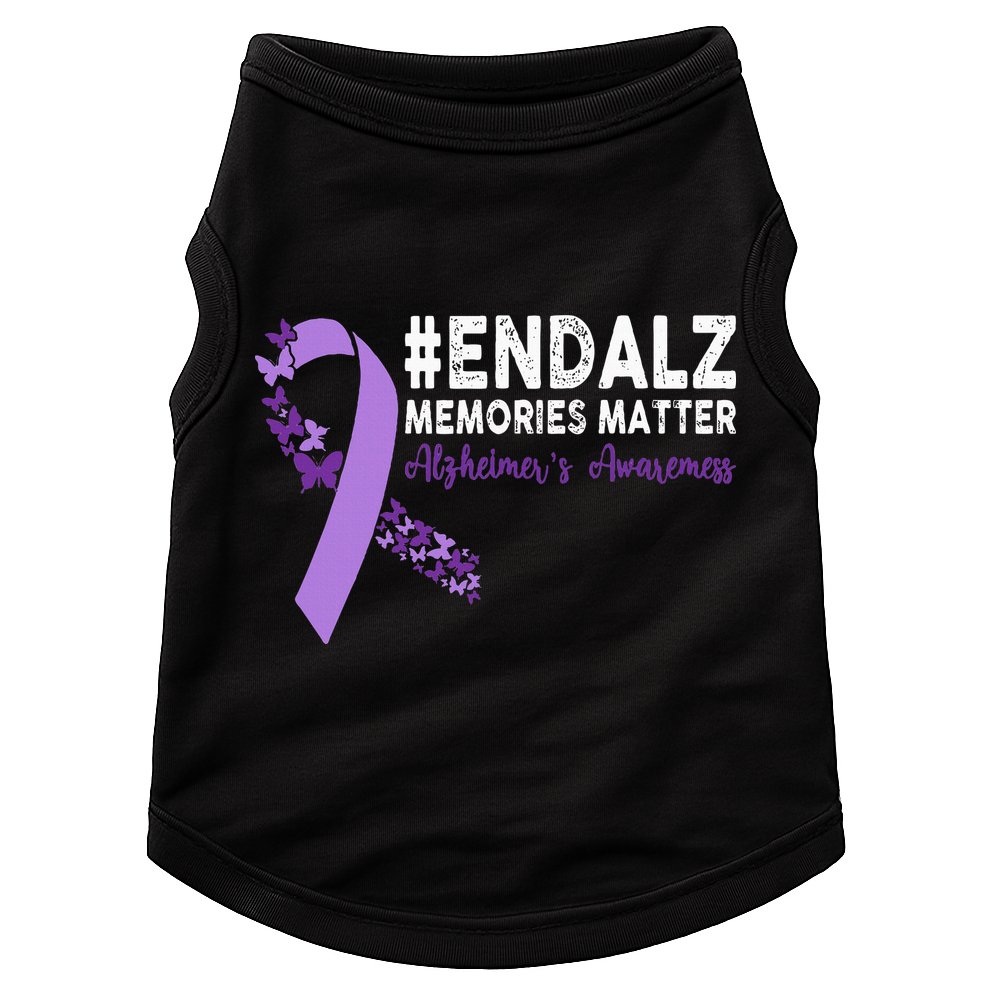 Alzheimers Awareness Purple Ribbon End Alzheimers Doggie Tank