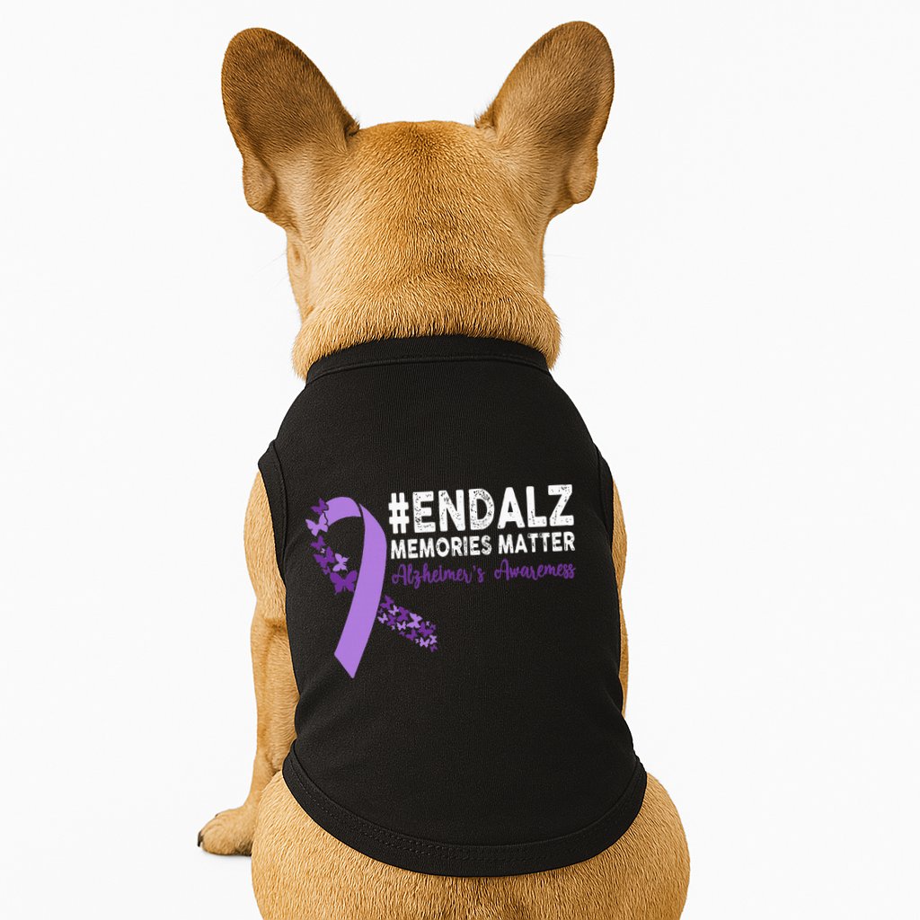 Alzheimers Awareness Purple Ribbon End Alzheimers Doggie Tank