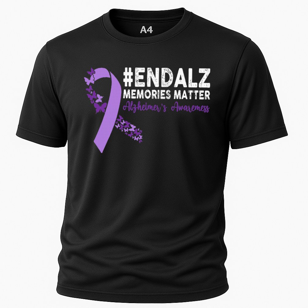 Alzheimers Awareness Purple Ribbon End Alzheimers Cooling Performance Crew T-Shirt