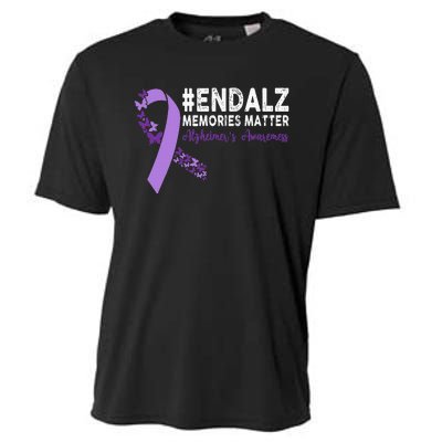 Alzheimers Awareness Purple Ribbon End Alzheimers Cooling Performance Crew T-Shirt