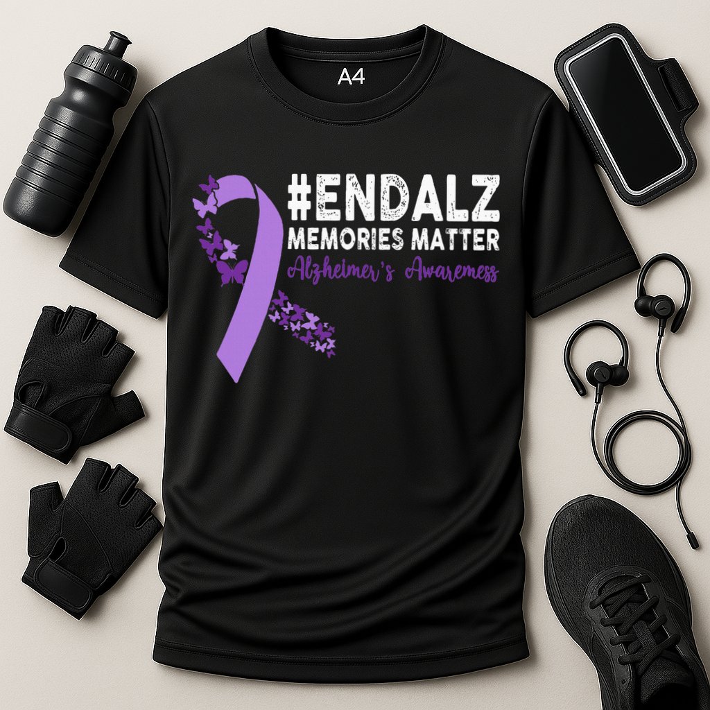 Alzheimers Awareness Purple Ribbon End Alzheimers Cooling Performance Crew T-Shirt
