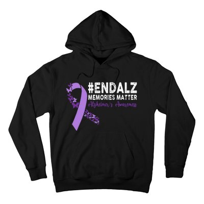 Alzheimers Awareness Purple Ribbon End Alzheimers Hoodie