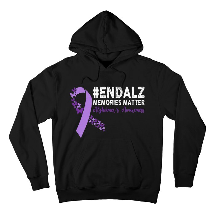 Alzheimers Awareness Purple Ribbon End Alzheimers Hoodie