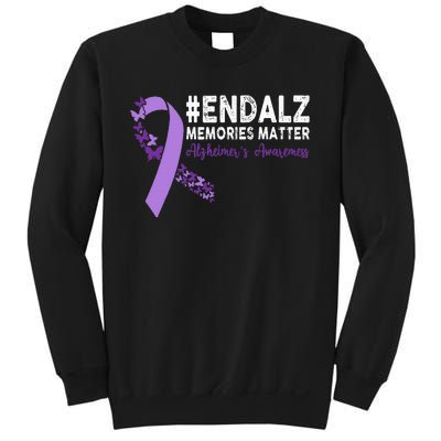 Alzheimers Awareness Purple Ribbon End Alzheimers Sweatshirt