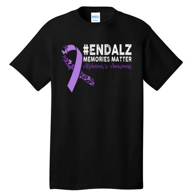 Alzheimers Awareness Purple Ribbon End Alzheimers Tall T-Shirt