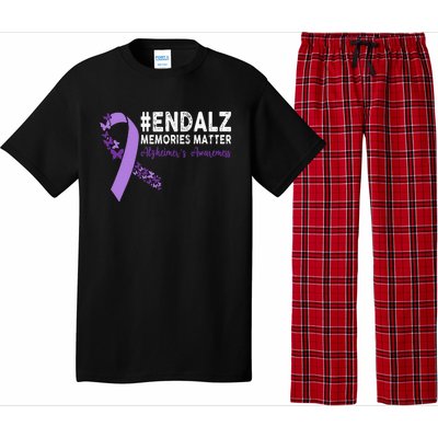 Alzheimers Awareness Purple Ribbon End Alzheimers Pajama Set