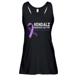 Alzheimers Awareness Purple Ribbon End Alzheimers Ladies Essential Flowy Tank