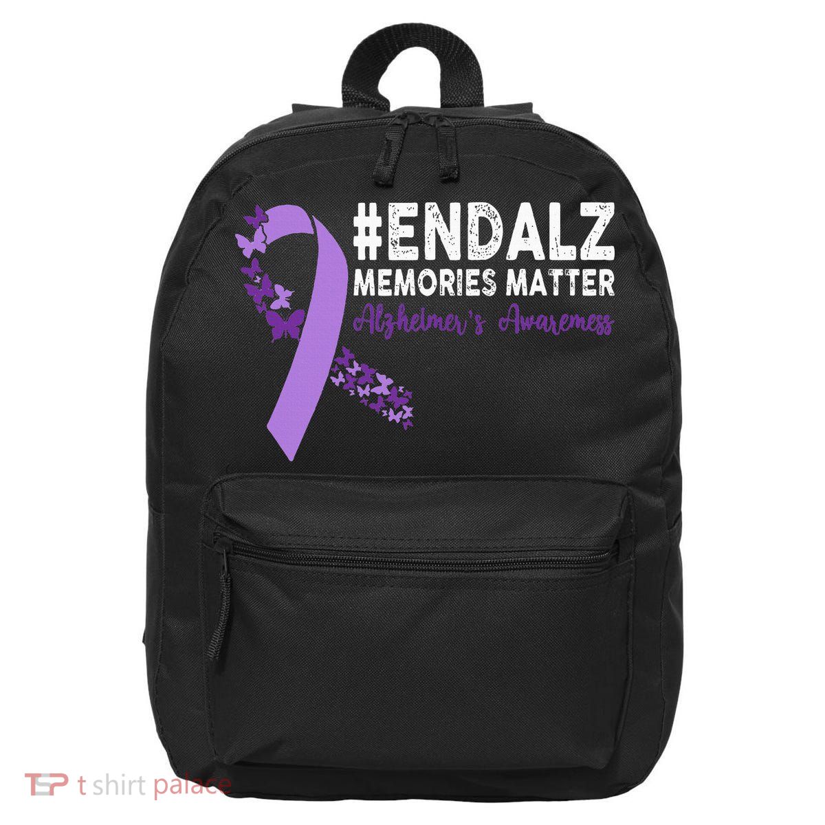 Alzheimers Awareness Purple Ribbon End Alzheimers 16 in Basic Backpack