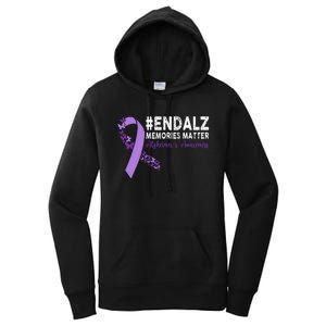 Alzheimers Awareness Purple Ribbon End Alzheimers Women's Pullover Hoodie