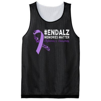 Alzheimers Awareness Purple Ribbon End Alzheimers Mesh Reversible Basketball Jersey Tank