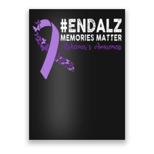 Alzheimers Awareness Purple Ribbon End Alzheimers Poster