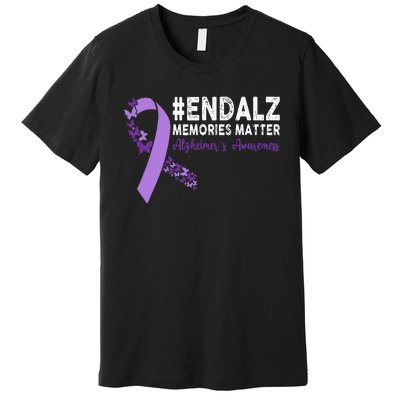 Alzheimers Awareness Purple Ribbon End Alzheimers Premium T-Shirt