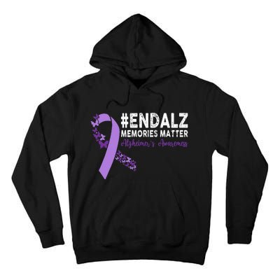 Alzheimers Awareness Purple Ribbon End Alzheimers Tall Hoodie