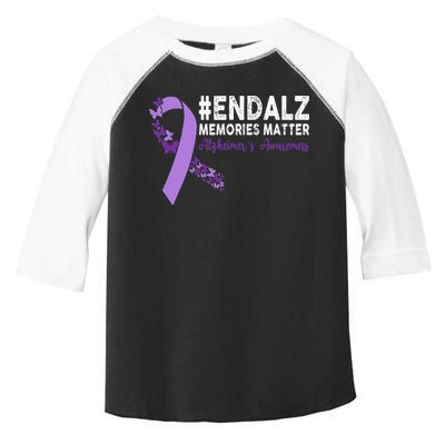Alzheimers Awareness Purple Ribbon End Alzheimers Toddler Fine Jersey T-Shirt