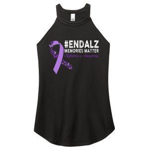 Alzheimers Awareness Purple Ribbon End Alzheimers Women's Perfect Tri Rocker Tank