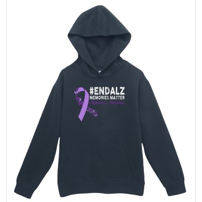 Alzheimers Awareness Purple Ribbon End Alzheimers Urban Pullover Hoodie