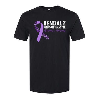 Alzheimers Awareness Purple Ribbon End Alzheimers Softstyle CVC T-Shirt