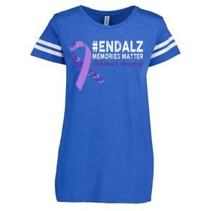 Alzheimers Awareness Purple Ribbon End Alzheimers Enza Ladies Jersey Football T-Shirt