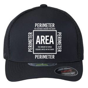 Area And Perimeter Math Teacher Mathematics Funny Math Flexfit Unipanel Trucker Cap