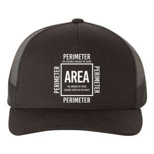 Area And Perimeter Math Teacher Mathematics Funny Math Yupoong Adult 5-Panel Trucker Hat