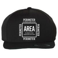 Area And Perimeter Math Teacher Mathematics Funny Math Wool Snapback Cap