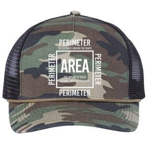 Area And Perimeter Math Teacher Mathematics Funny Math Retro Rope Trucker Hat Cap