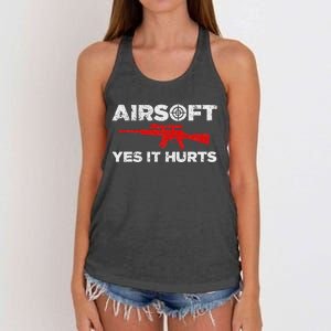 Airsoft Art Paintball Combat Sport Women's Knotted Racerback Tank