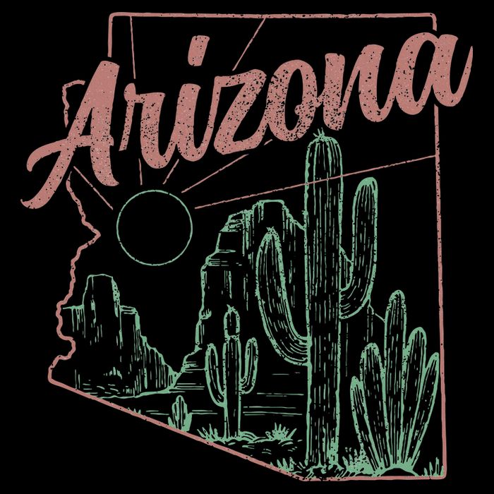 Arizona Az Pride State Map Cactus Desert Vintage Doggie Tank