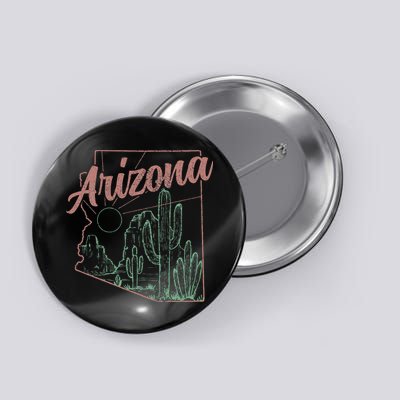 Arizona Az Pride State Map Cactus Desert Vintage Button