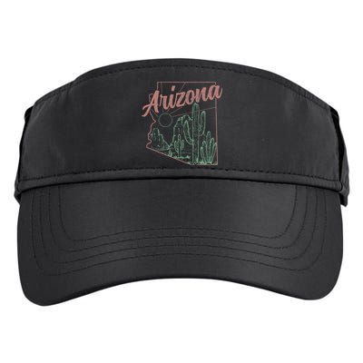 Arizona Az Pride State Map Cactus Desert Vintage Adult Drive Performance Visor