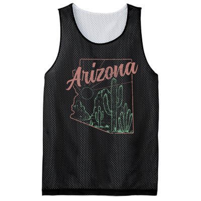 Arizona Az Pride State Map Cactus Desert Vintage Mesh Reversible Basketball Jersey Tank