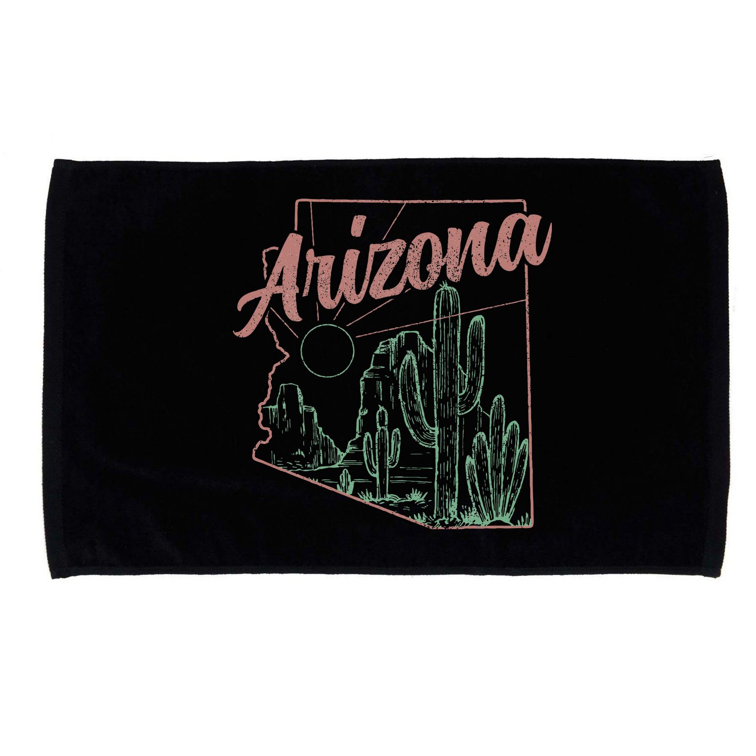 Arizona Az Pride State Map Cactus Desert Vintage Microfiber Hand Towel