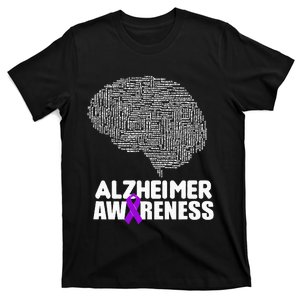 Alzheimer Awareness Purple Ribbon Support Walk T-Shirt